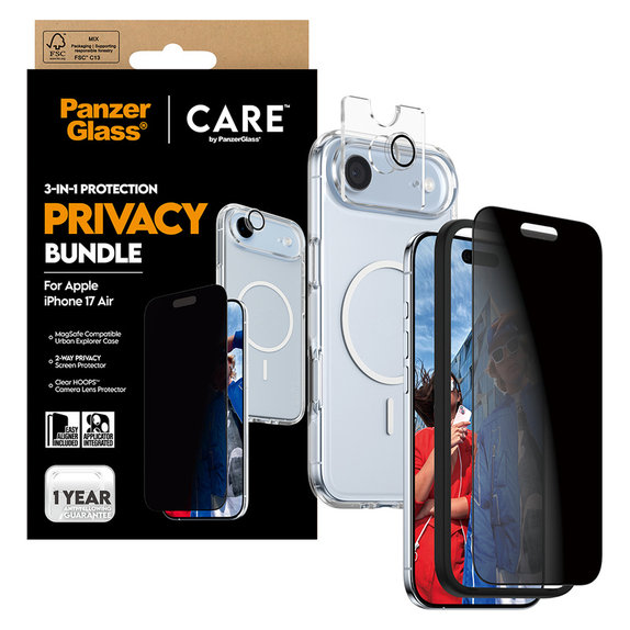 Bundle 3 în 1 Privacy pentru iPhone Air, PanzerGlass