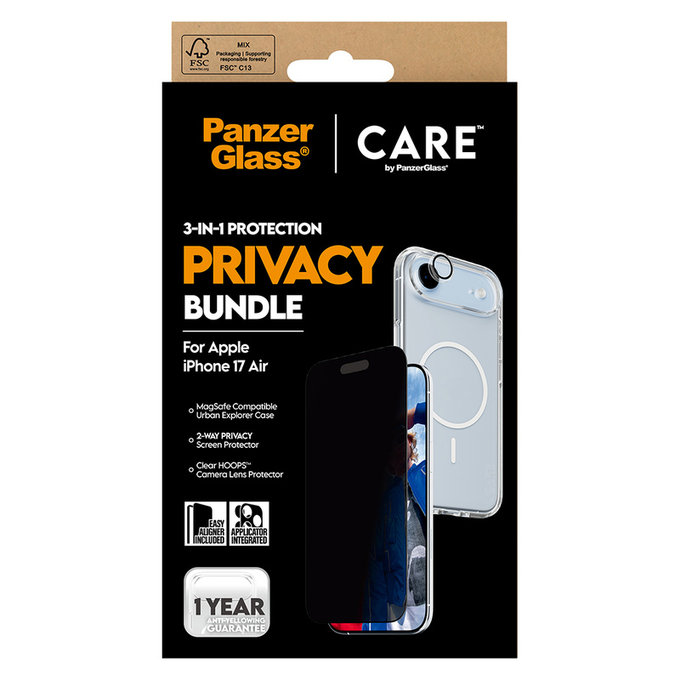 Bundle 3 în 1 Privacy pentru iPhone Air, PanzerGlass