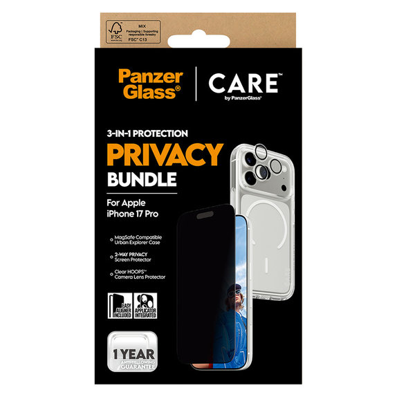 Bundle 3 în 1 Privacy pentru iPhone 17 Pro, PanzerGlass