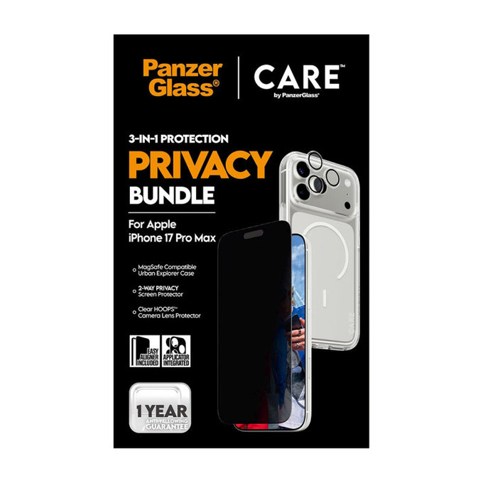 Bundle 3 în 1 Privacy pentru iPhone 17 PMax, PanzerGlass