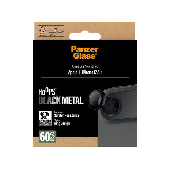 PanzerGlass - Protecție lentilă Hoops pentru iPhone 17 Air, negru