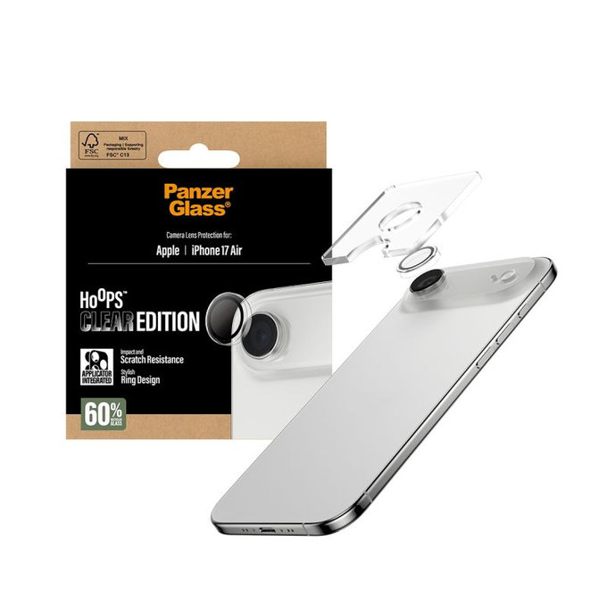 PanzerGlass - Capac de protecție a obiectivul camerei Hoops pentru iPhone 17 Air, transparent