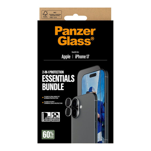 Bundle Essentials 2 în 1 pentru iPhone 17, PanzerGlass