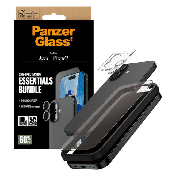 Bundle Essentials 2 în 1 pentru iPhone 17, PanzerGlass