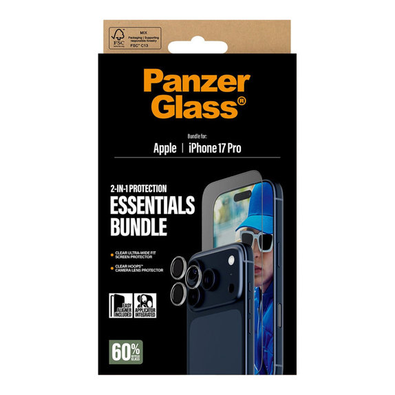 Bundle Essentials 2 în 1 pentru iPhone 17 Pro, PanzerGlass