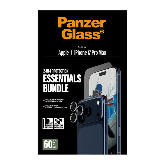 Bundle Essentials 2 în 1 pentru iPhone 17 PMax, PanzerGlass