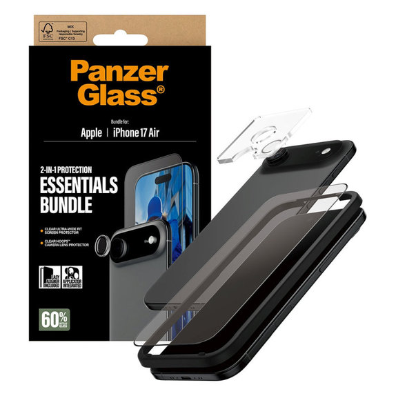Bundle Essentials 2 în 1 pentru iPhone 17 Air, PanzerGlass