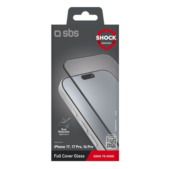 SBS - Sticlă Full Cover pentru iPhone 17/17 Pro/16 Pro, negru