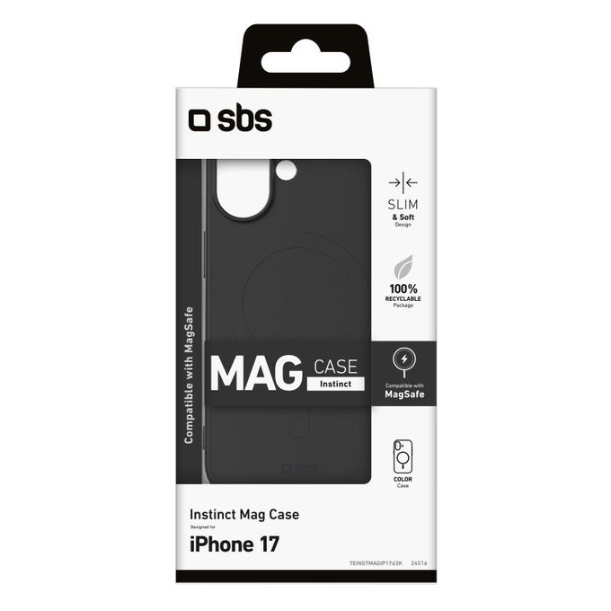 SBS - Husă Instinct Mag compatibilă cu MagSafe pentru iPhone 17, negru