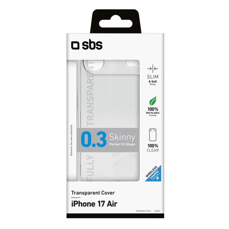 SBS - Husă Skinny pentru iPhone 17 Air, transparentă