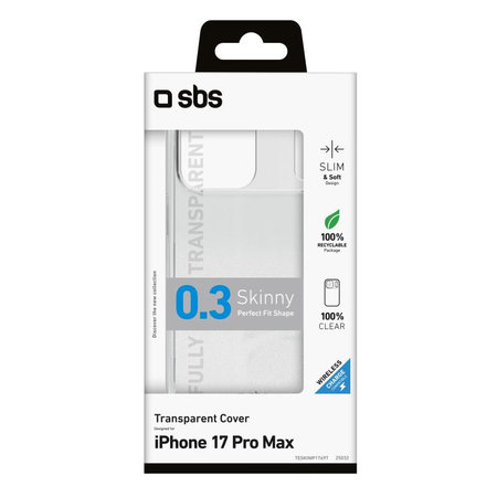 SBS - Husă Skinny pentru iPhone 17 Pro Max, transparentă