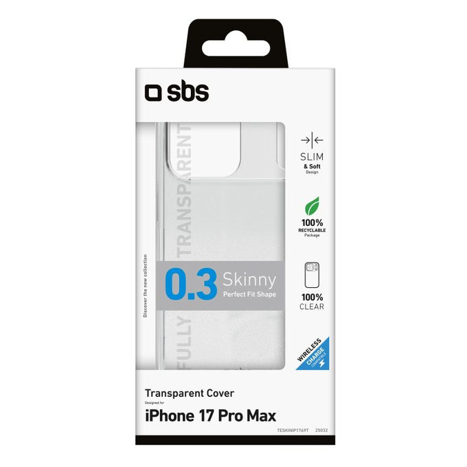 SBS - Husă Skinny pentru iPhone 17 Pro Max, transparentă