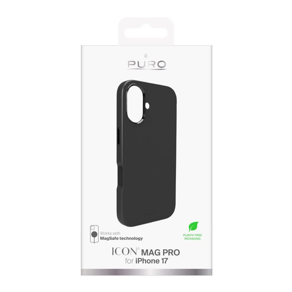 PURO - Husă ICON MAG PRO cu MagSafe pentru iPhone 17, negru