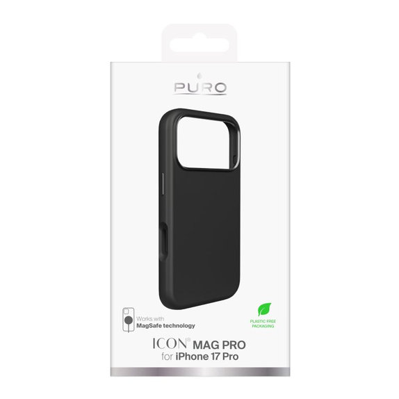PURO - Husă ICON MAG PRO cu MagSafe pentru iPhone 17 Pro, negru