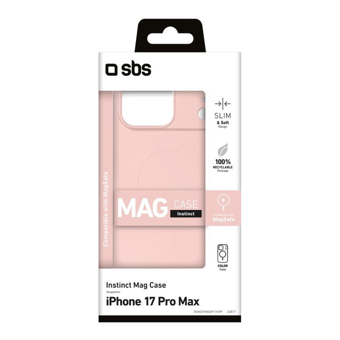 SBS - Husă Instinct Mag compatibilă cu MagSafe pentru iPhone 17 Pro Max, roz