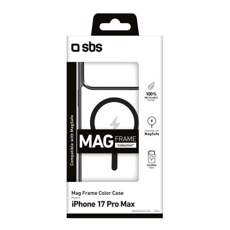 SBS - Husă Mag Frame compatibilă cu MagSafe pentru iPhone 17 Pro Max, negru