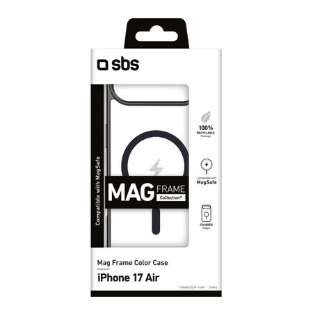 SBS - Husă Mag Frame compatibilă cu MagSafe pentru iPhone 17 Air, negru