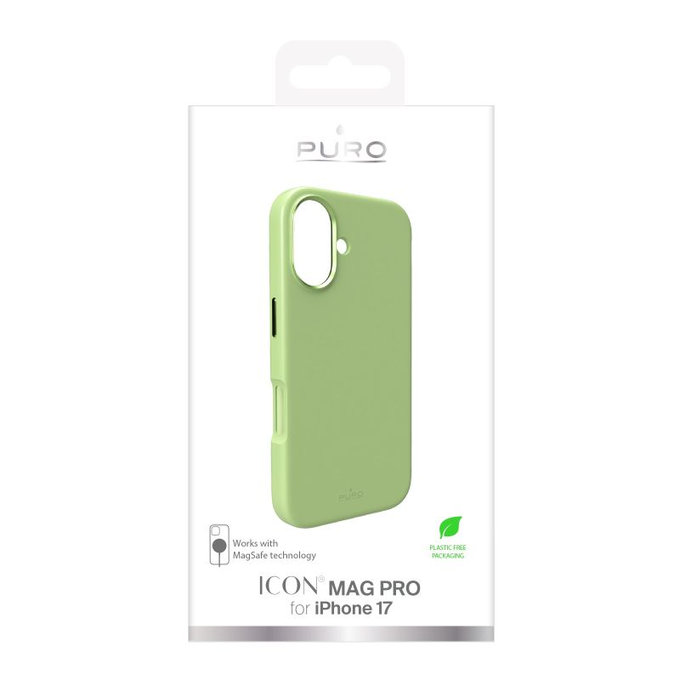 PURO - Husă ICON MAG PRO cu MagSafe pentru iPhone 17, verde