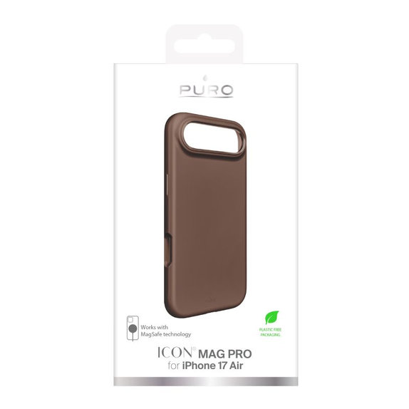 PURO - Husă ICON MAG PRO cu MagSafe pentru iPhone 17 Air, maro