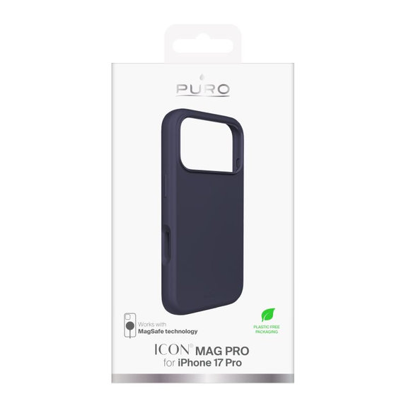 PURO - Husă ICON MAG PRO cu MagSafe pentru iPhone 17 Pro, albastru închis