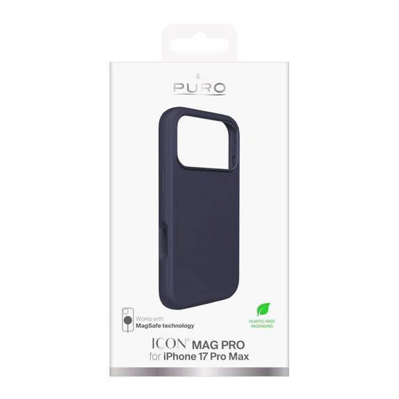 PURO - Husă ICON MAG PRO cu MagSafe pentru iPhone 17 Pro Max, albastru închis