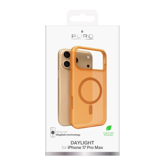 PURO - Husă DAYLIGHT cu MagSafe pentru iPhone 17 Pro Max, portocaliu