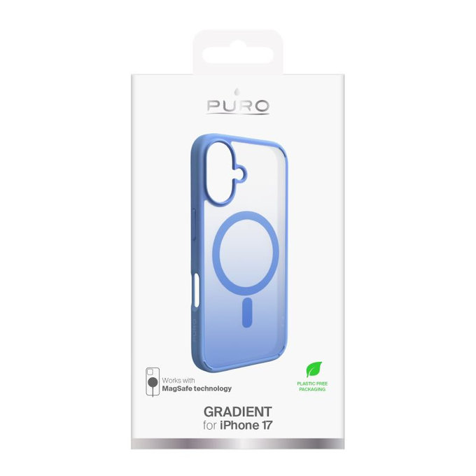 PURO - Husă Gradient cu MagSafe pentru iPhone 17, albastru