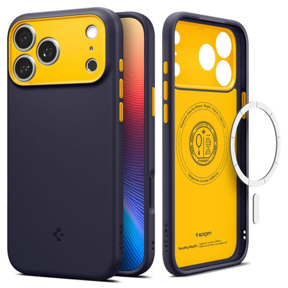 Spigen - Husă Nano Pop cu MagSafe pentru iPhone 17 Pro, Blueberry Navy