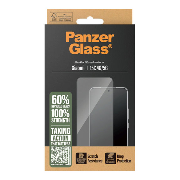 Sticlă securizată UWF pentru Xiaomi 15C/15C 5G, Negru, PanzerGlass