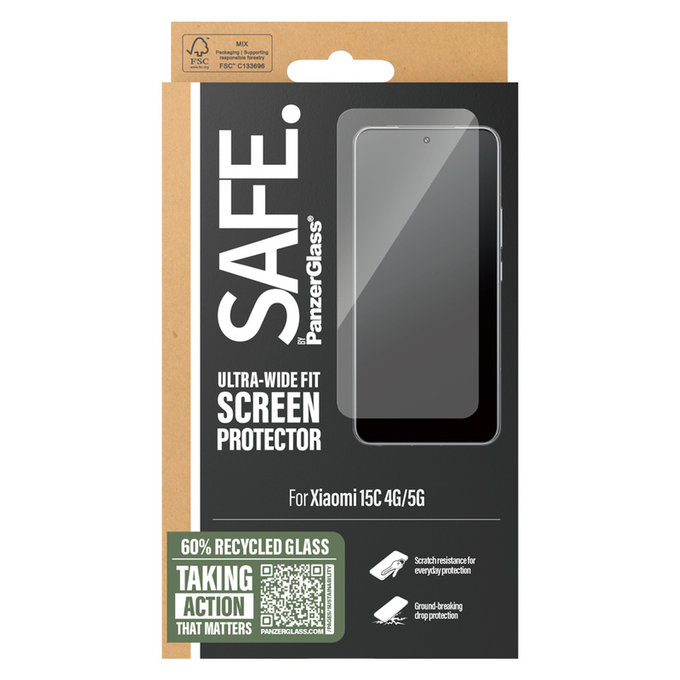 Sticlă securizată UWF pentru Xiaomi 15C 5G, Negru, SAFE by PanzerGlass