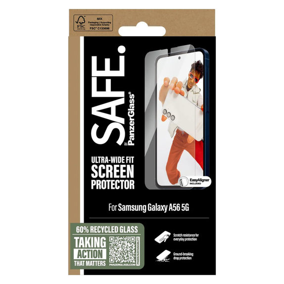Sticlă securizată UWF cu aplicator pentru Samsung Galaxy A56 5G, Transparent, SAFE by PanzerGlass