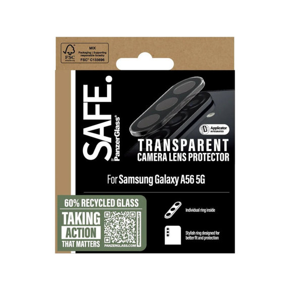 Protecție lentile cameră pentru Samsung A56 5G, Transparent, SAFE