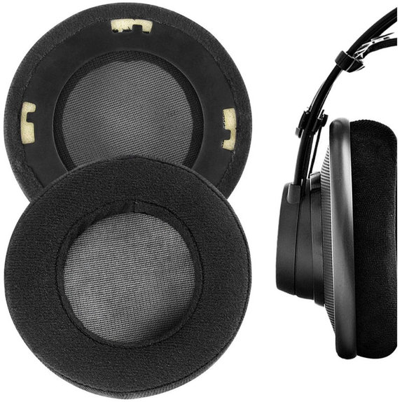 Perne de schimb pentru AKG K701, K702, Q701, Q702, K601, K612, K712, Spumă + Velur, Negru, 1 pereche