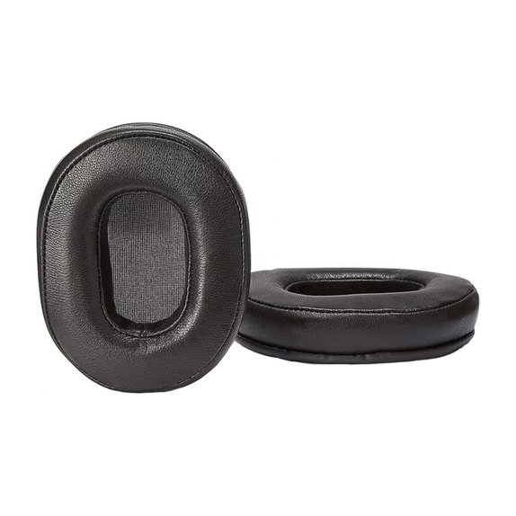 Perne de schimb pentru Audio-Technica ATH-MSR7, ATH-M50x, Spumă cu memorie + Piele, Negru, 1 pereche