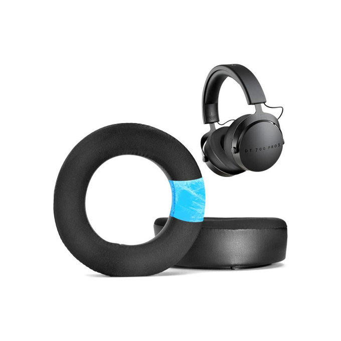 Perne de schimb pentru Beyerdynamic DT440, DT660, DT990 Pro, Spumă cu memorie + Piele + Textil + Gel răcoritor, Negru, 1 pereche