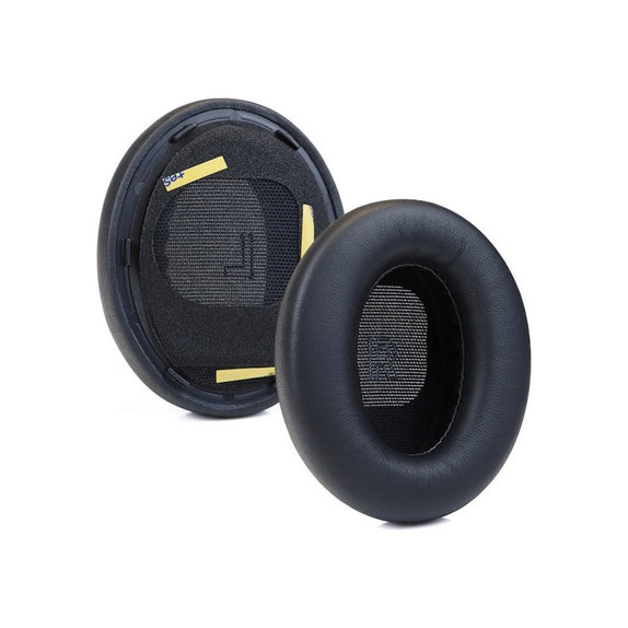 Perne de schimb pentru Bose QC Ultra, Spumă cu memorie + Piele, Negru, 1 pereche