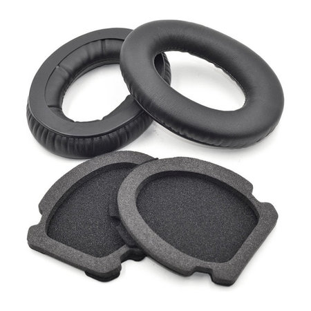 Perne de schimb pentru Bose Aviation A10, A20, Spumă cu memorie + piele PU, Negru, 1 pereche