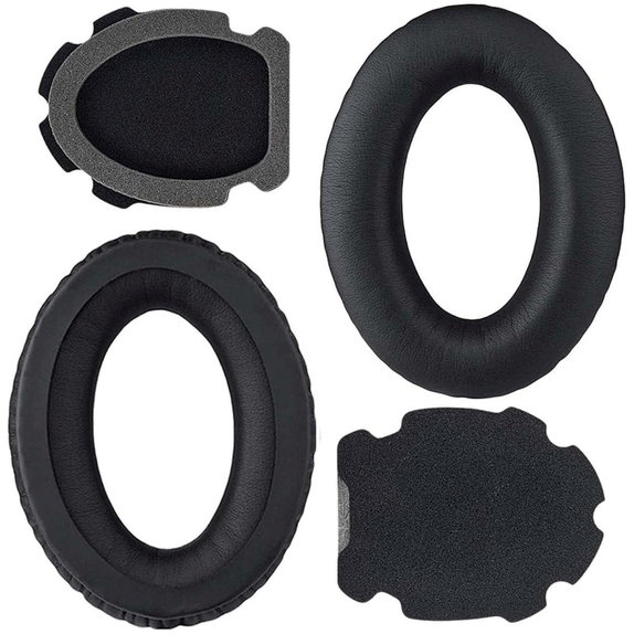 Perne de schimb pentru Bose Aviation A10, A20, Spumă cu memorie + piele PU, Negru, 1 pereche
