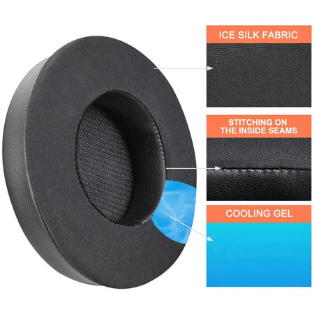 Perne de schimb pentru Corsair Virtuoso RGB, Spumă cu memorie + Textil, Negru, Gel răcoritor, 1 pereche