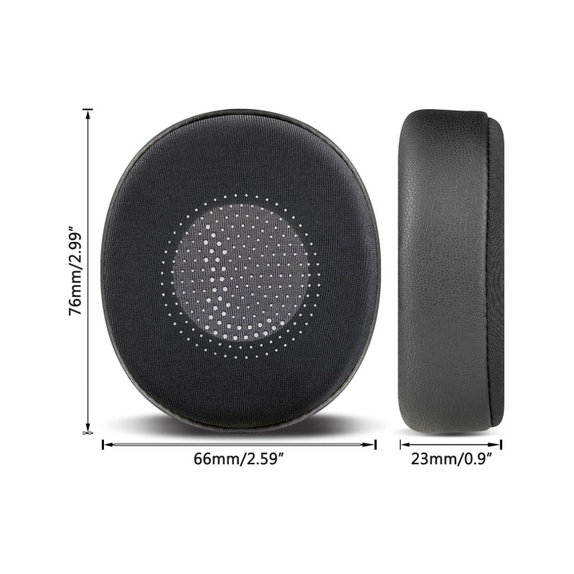 Perne de schimb pentru Jabra Evolve2 40, 65 UC/MS, Elite 45h, Spumă cu memorie + piele PU + Textil, Negru, Gel răcoritor, 1 pereche