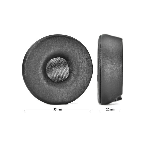 Perne de schimb pentru Jabra Engage 55, 65, 75 (Stereo), Spumă cu memorie + Piele, Negru, 1 pereche