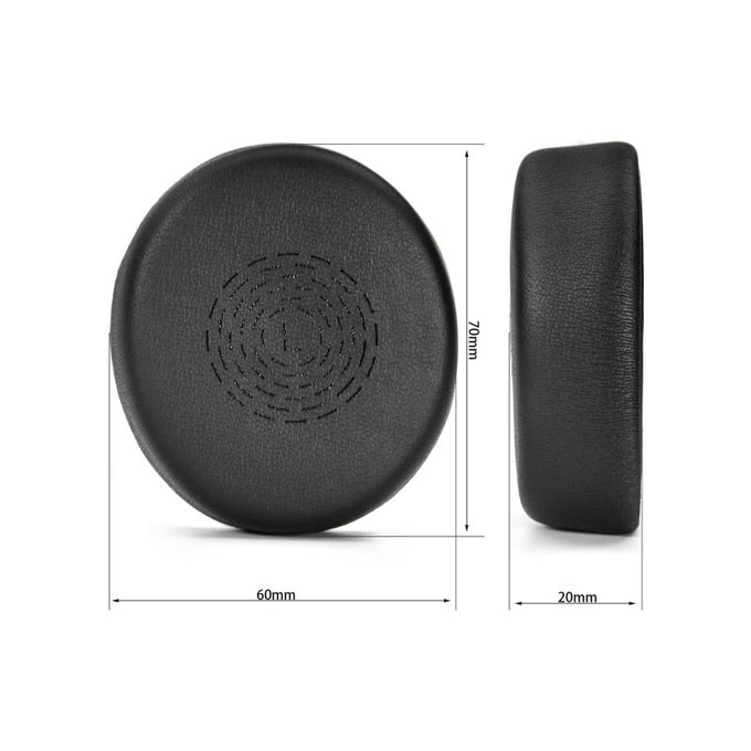 Perne de schimb pentru Jabra Evolve2 50, 55, Spumă cu memorie + piele PU, Negru, 1 pereche