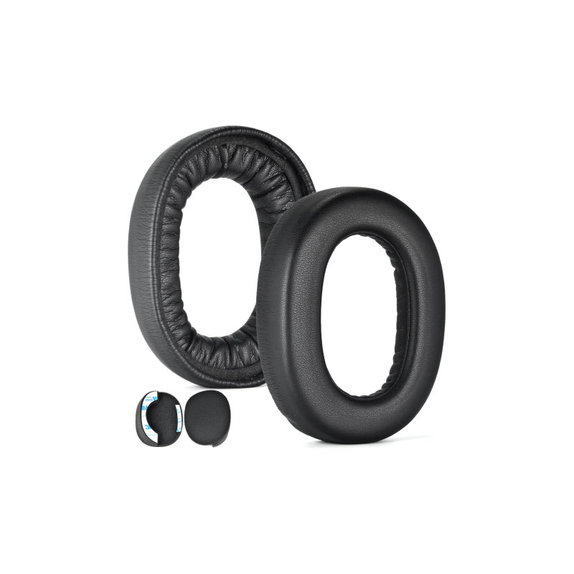 Perne de schimb pentru Jabra Elite 85H, Spumă cu memorie + piele PU, Negru, 1 pereche