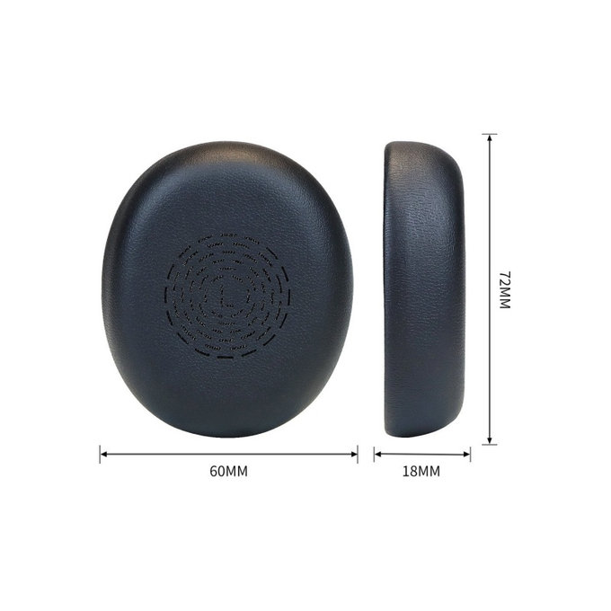 Perne de schimb pentru Jabra Evolve2 65 UC/MS (Flex), Spumă cu memorie + piele PU, Negru, 1 pereche