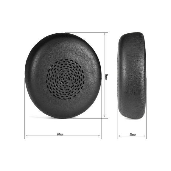 Perne de schimb pentru Jabra Evolve 2 75 UC/MS, Spumă cu memorie + piele PU, Negru, 1 pereche