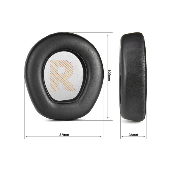 Perne de schimb pentru JBL Quantum Q200, Q300, Spumă cu memorie + piele PU, Negru, 1 pereche