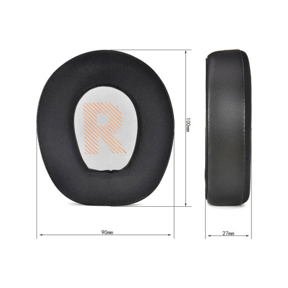 Perne de schimb pentru JBL Quantum Q200, Q300, Spumă cu memorie + piele PU + Textil, Negru, Gel răcoritor, 1 pereche