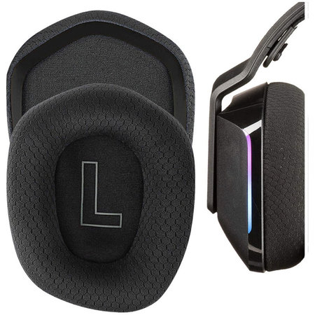 Perne de schimb pentru Logitech G335, G733, Spumă cu memorie + Textil, Negru, 1 pereche