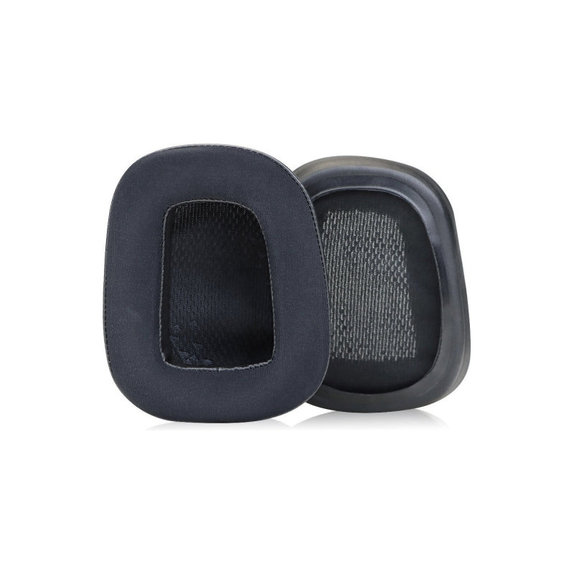Perne de schimb pentru Logitech G633 Artemis, G933 Artemis, Spumă cu memorie + Textil + Piele, Negru, Gel răcoritor, 1 pereche
