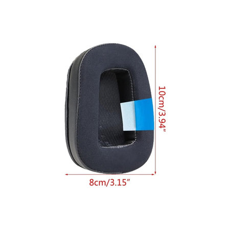 Perne de schimb pentru Logitech G633 Artemis, G933 Artemis, Spumă cu memorie + Textil + Piele, Negru, Gel răcoritor, 1 pereche